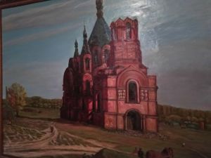 Шеремет Ангелина, 12 лет, Калач-на-Дону. Картина Возрождение храма в ст. Голубинская